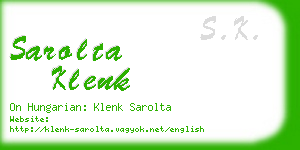 sarolta klenk business card